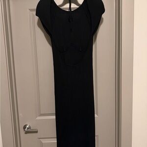 Black open-back knit dress